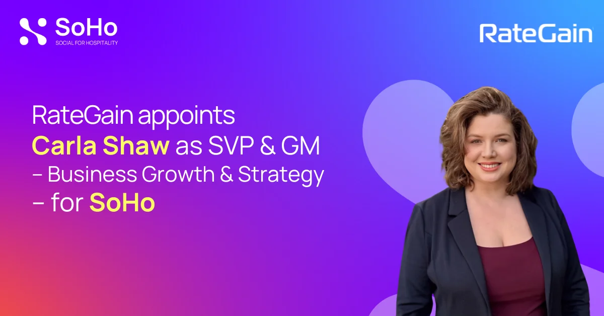 RateGain appoints Carla Shaw as SVP & GM for RateGain SoHo